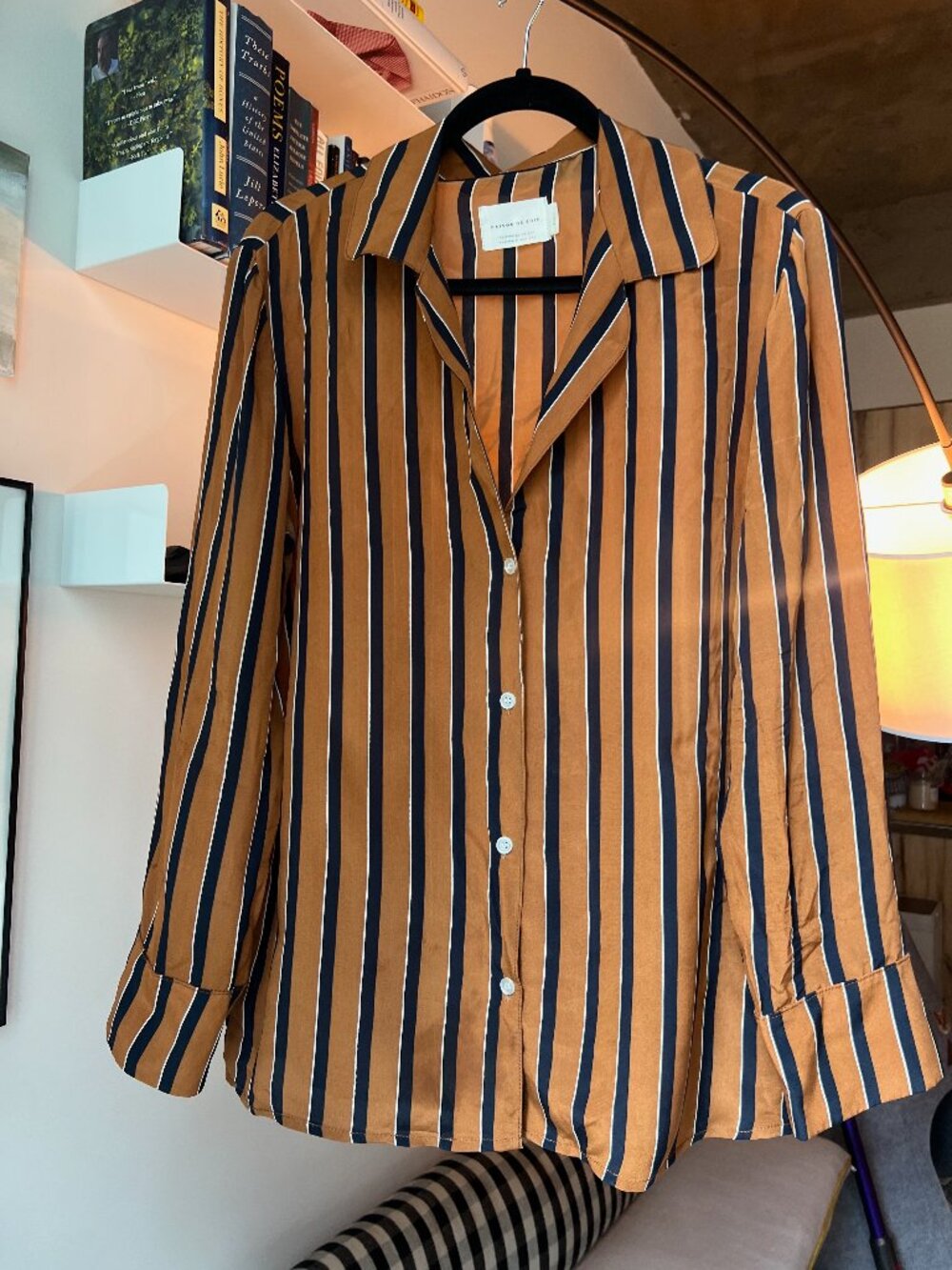 Silk Maison Du Soir Pajama-Style Top (S)